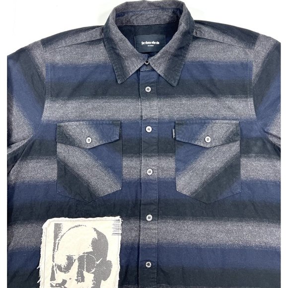 For Those Who Sin Flannel Shirt Mens Large Hunter S Thompson Gonzo Dont Run - Picture 2 of 14